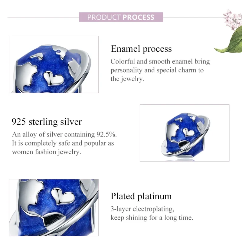 (Bild für) Pandora Style Silber „My Amazing Earth“-Charm - BSC162 - Ansicht 8