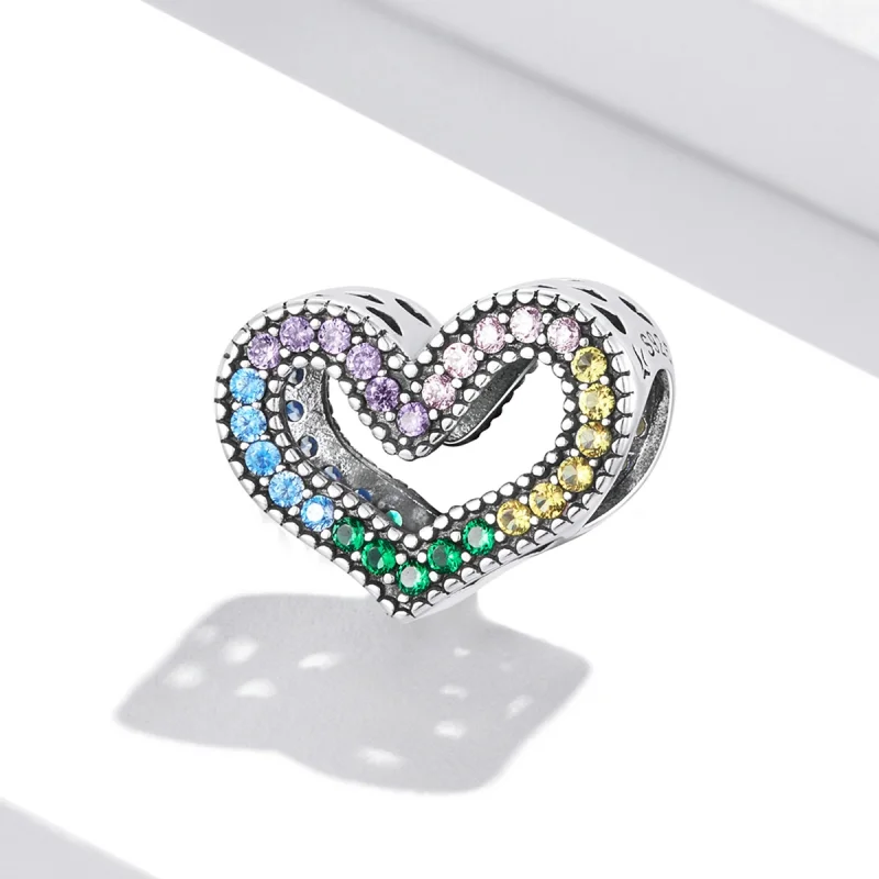 (Bild für) Regenbogen-Herz-Charm im Pandora-Stil - SCC2137 - Ansicht 2