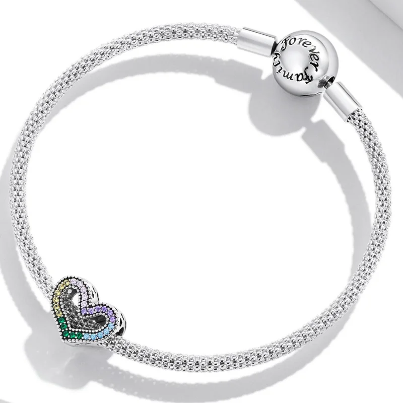 (Bild für) Regenbogen-Herz-Charm im Pandora-Stil - SCC2137 - Ansicht 3