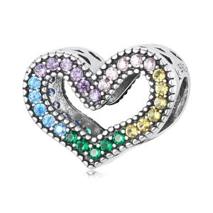 (Bild für) Regenbogen-Herz-Charm im Pandora-Stil - SCC2137