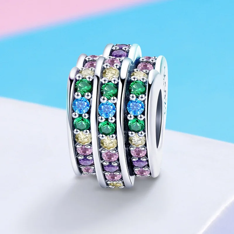 (Bild für) Regenbogen-Herz-Charm im Pandora-Stil - SCC725 - Ansicht 4