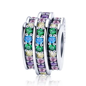 (Bild für) Regenbogen-Herz-Charm im Pandora-Stil - SCC725