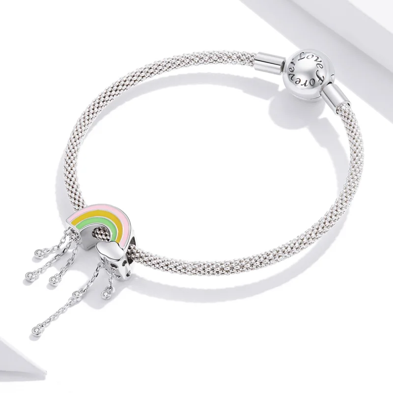 (Bild für) Regenbogen-Lächeln-Charm im Pandora-Stil - BSC418 - Ansicht 3