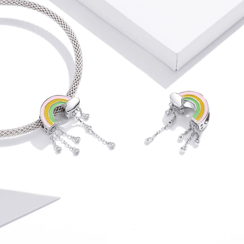 (Bild für) Regenbogen-Lächeln-Charm im Pandora-Stil - BSC418 - Ansicht 4