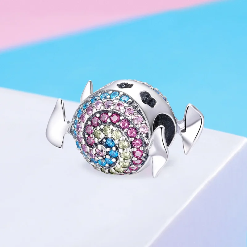 (Bild für) Regenbogen-Süßigkeits-Charm im Pandora-Stil - SCC898 - Ansicht 2