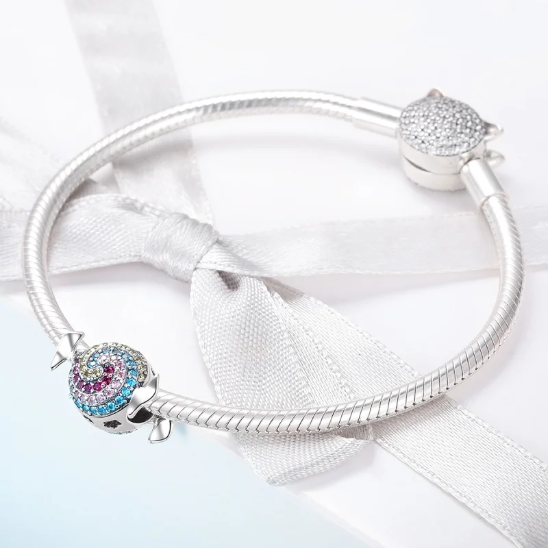 (Bild für) Regenbogen-Süßigkeits-Charm im Pandora-Stil - SCC898 - Ansicht 3