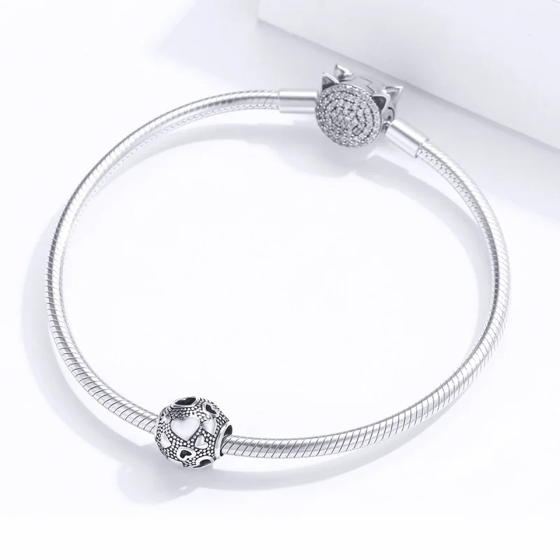 (Bild für) Retro-Herz-Charm aus Silber im Pandora-Stil - SCC1451 - Ansicht 3