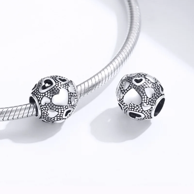(Bild für) Retro-Herz-Charm aus Silber im Pandora-Stil - SCC1451 - Ansicht 4