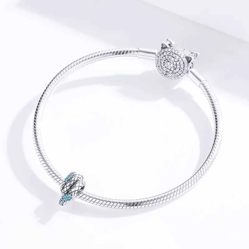 (Bild für) Retro-Schlangen-Charm aus Silber im Pandora-Stil - SCC1351 - Ansicht 2