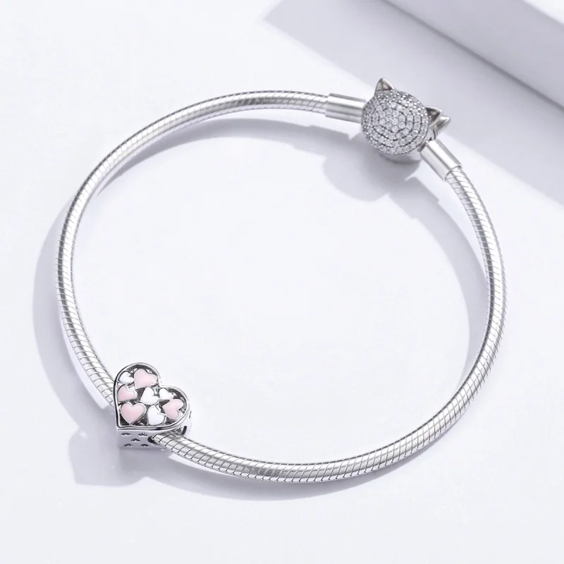 (Bild für) Romantischer Herz-Charm aus Silber im Pandora-Stil - SCC1423 - Ansicht 3
