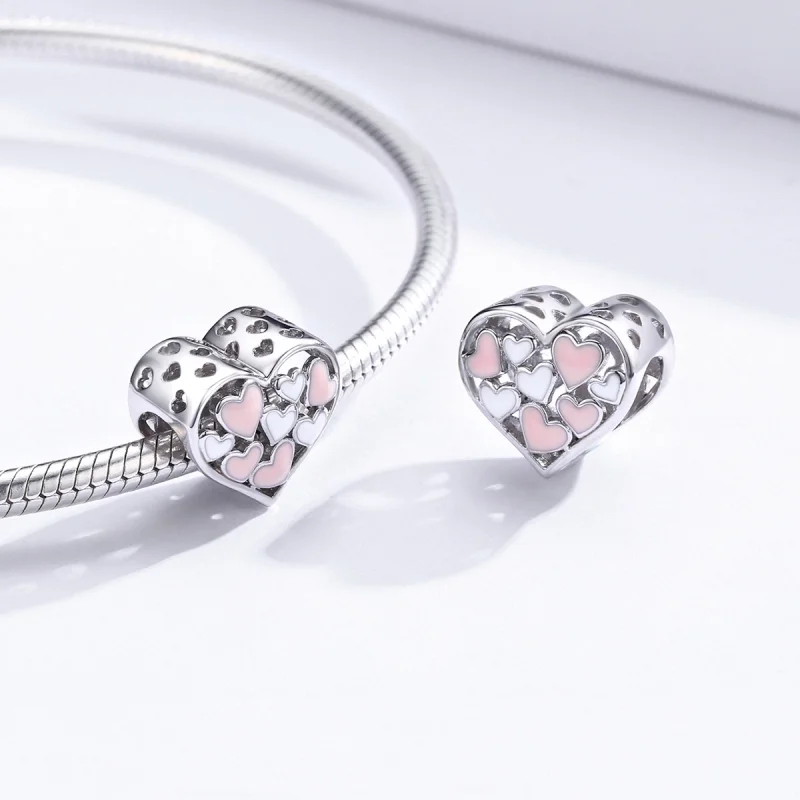(Bild für) Romantischer Herz-Charm aus Silber im Pandora-Stil - SCC1423 - Ansicht 4