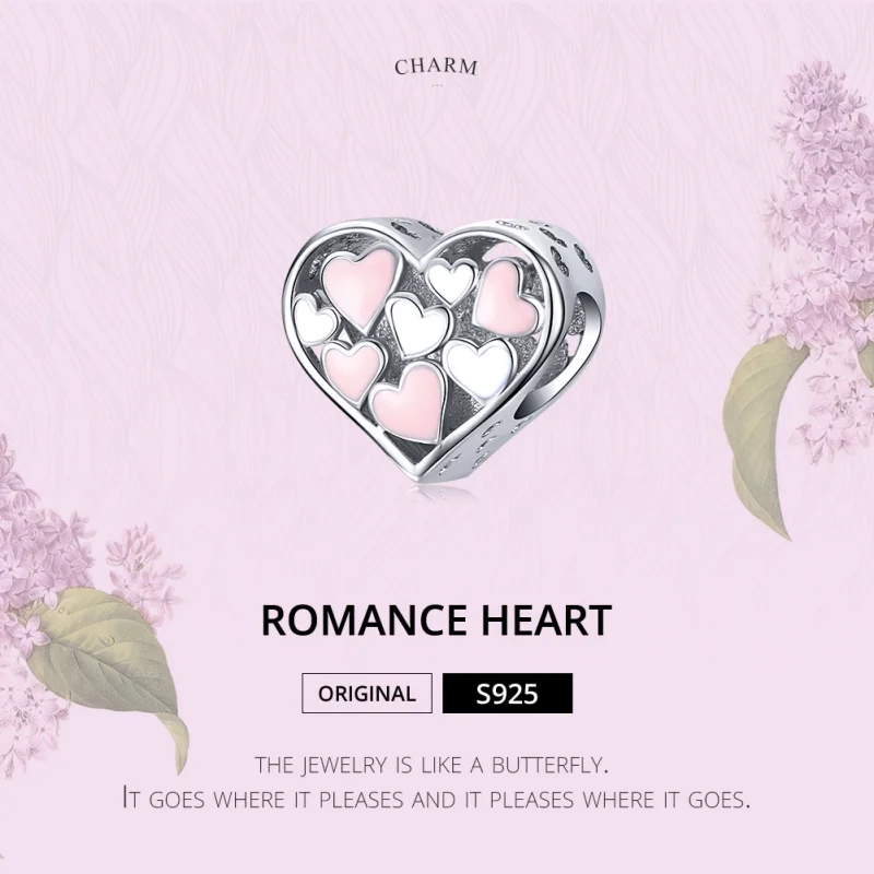 (Bild für) Romantischer Herz-Charm aus Silber im Pandora-Stil - SCC1423 - Ansicht 6