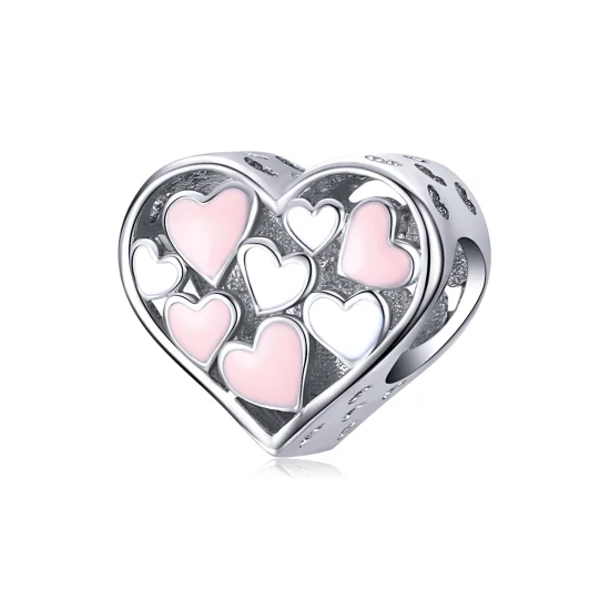 (Bild für) Romantischer Herz-Charm aus Silber im Pandora-Stil - SCC1423