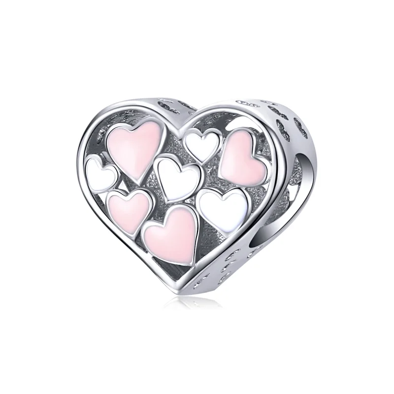 (Bild für) Romantischer Herz-Charm aus Silber im Pandora-Stil - SCC1423