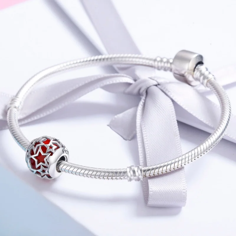 (Bild für) Romantischer Stern-Charm im Pandora-Stil aus Silber - SCC509 - Ansicht 4