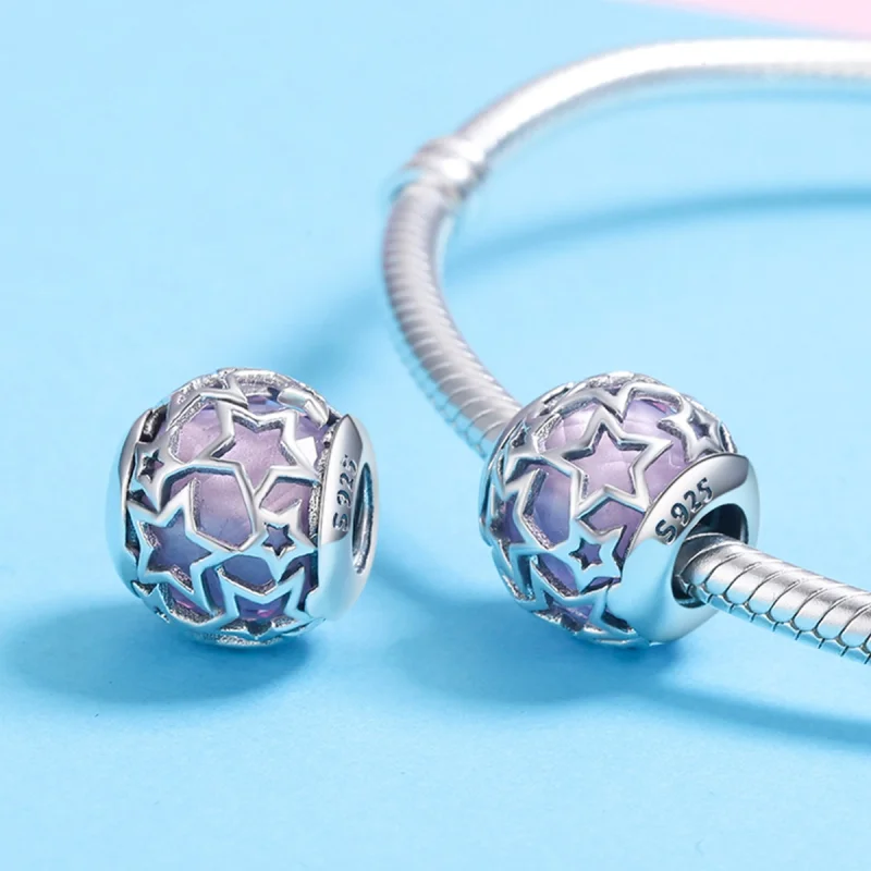 (Bild für) Romantischer Stern-Charm im Pandora-Stil aus Silber - SCC510 - Ansicht 5