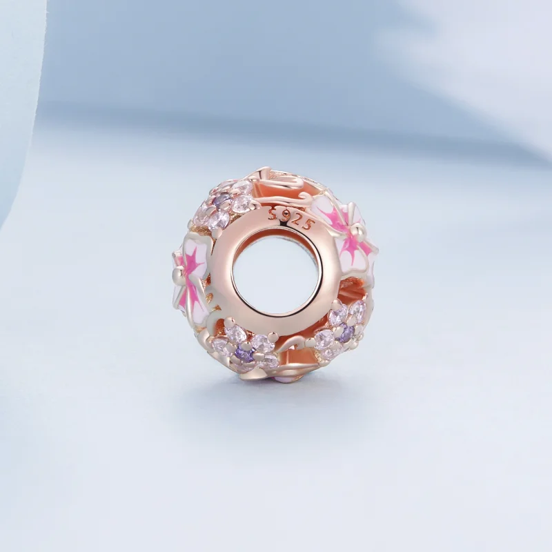 (Bild für) Rosa Sakura-Charm im Pandora-Stil - BSC643 - Ansicht 3