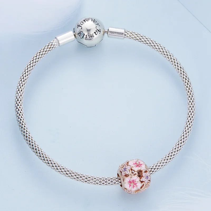 (Bild für) Rosa Sakura-Charm im Pandora-Stil - BSC643 - Ansicht 4