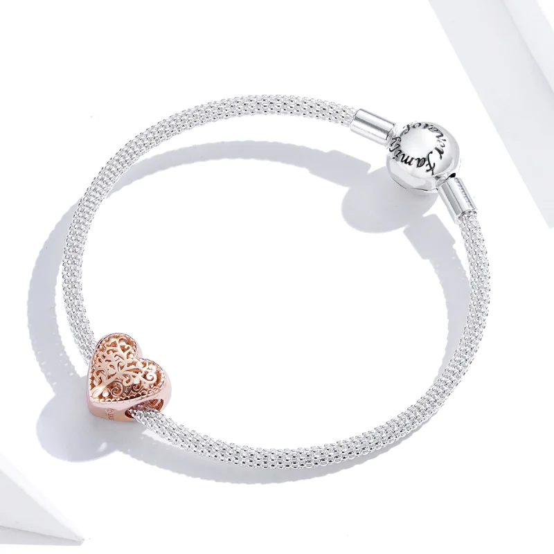 (Bild für) Rosegold-Stammbaum-Charm im Pandora-Stil - BSC215 - Ansicht 2