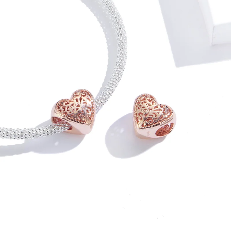(Bild für) Rosegold-Stammbaum-Charm im Pandora-Stil - BSC215 - Ansicht 3