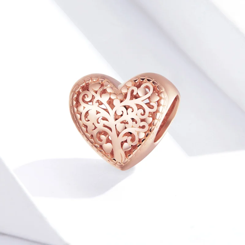 (Bild für) Rosegold-Stammbaum-Charm im Pandora-Stil - BSC215 - Ansicht 4