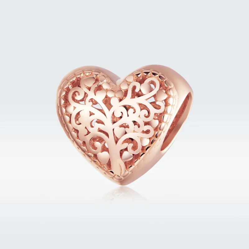 (Bild für) Rosegold-Stammbaum-Charm im Pandora-Stil - BSC215 - Ansicht 5