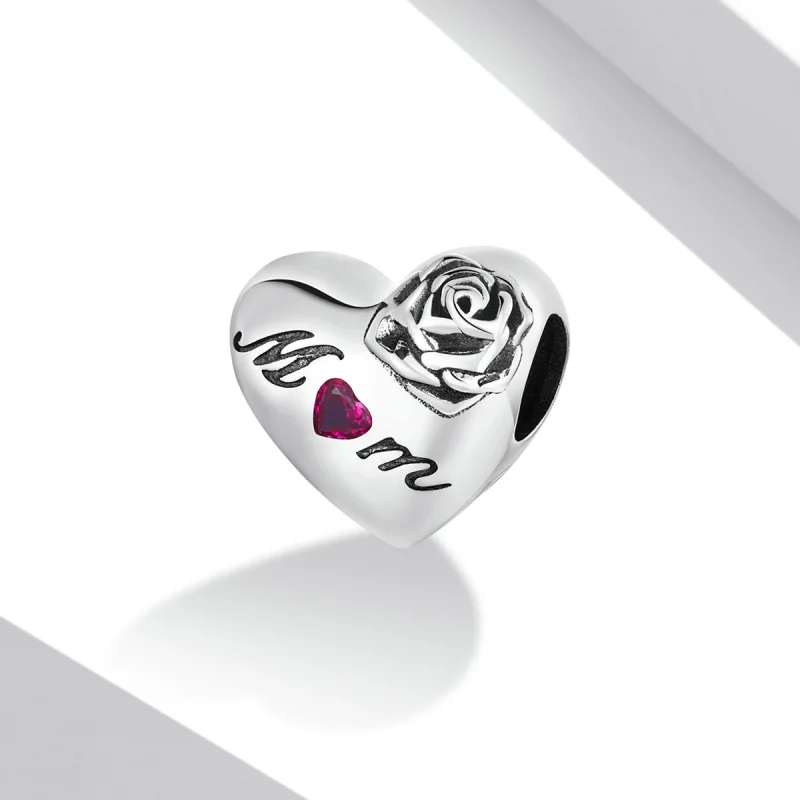 (Bild für) Rosen-Herz-Charm im Pandora-Stil - SCC2072 - Ansicht 2