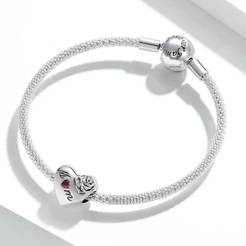 (Bild für) Rosen-Herz-Charm im Pandora-Stil - SCC2072 - Ansicht 3