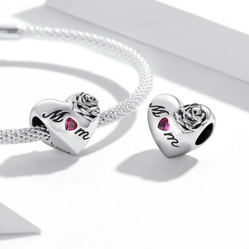 (Bild für) Rosen-Herz-Charm im Pandora-Stil - SCC2072 - Ansicht 4