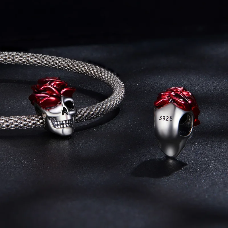 (Bild für) Rosenschädel-Charm im Pandora-Stil - SCC2403 - Ansicht 4