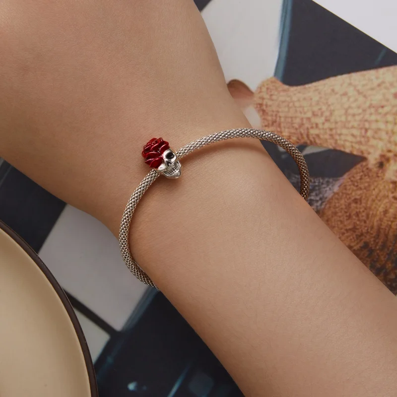 (Bild für) Rosenschädel-Charm im Pandora-Stil - SCC2403 - Ansicht 6
