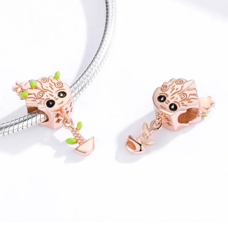 (Bild für) Roségoldener Baby-Groot-Charm im Pandora-Stil - BSC130 - Ansicht 3