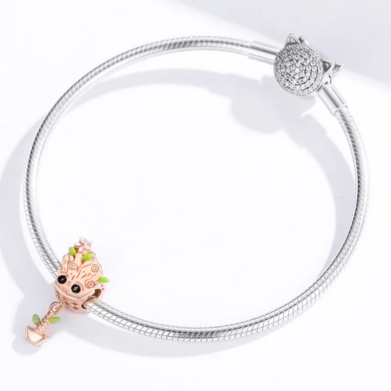 (Bild für) Roségoldener Baby-Groot-Charm im Pandora-Stil - BSC130 - Ansicht 4