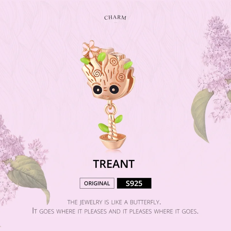 (Bild für) Roségoldener Baby-Groot-Charm im Pandora-Stil - BSC130 - Ansicht 5