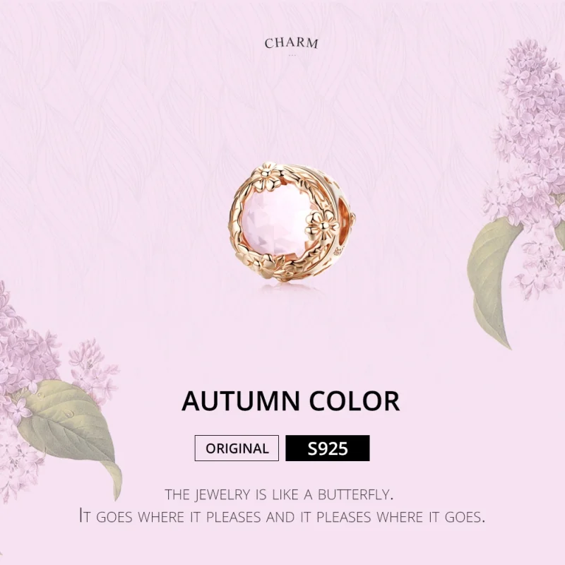 (Bild für) Roségoldener Herbstlandschafts-Charm im Pandora-Stil - SCC1258 - Ansicht 2