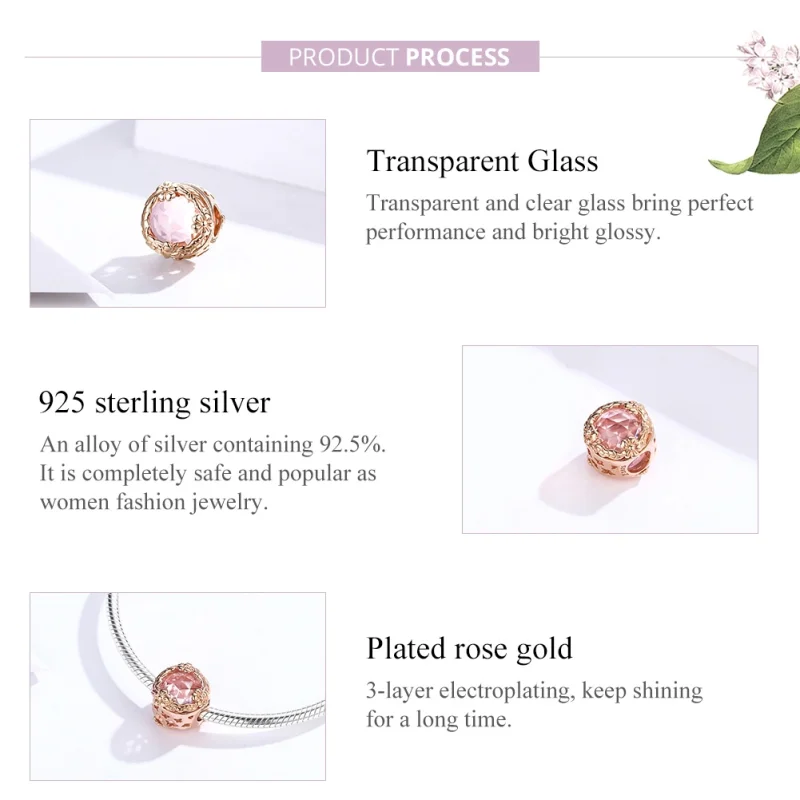 (Bild für) Roségoldener Herbstlandschafts-Charm im Pandora-Stil - SCC1258 - Ansicht 4