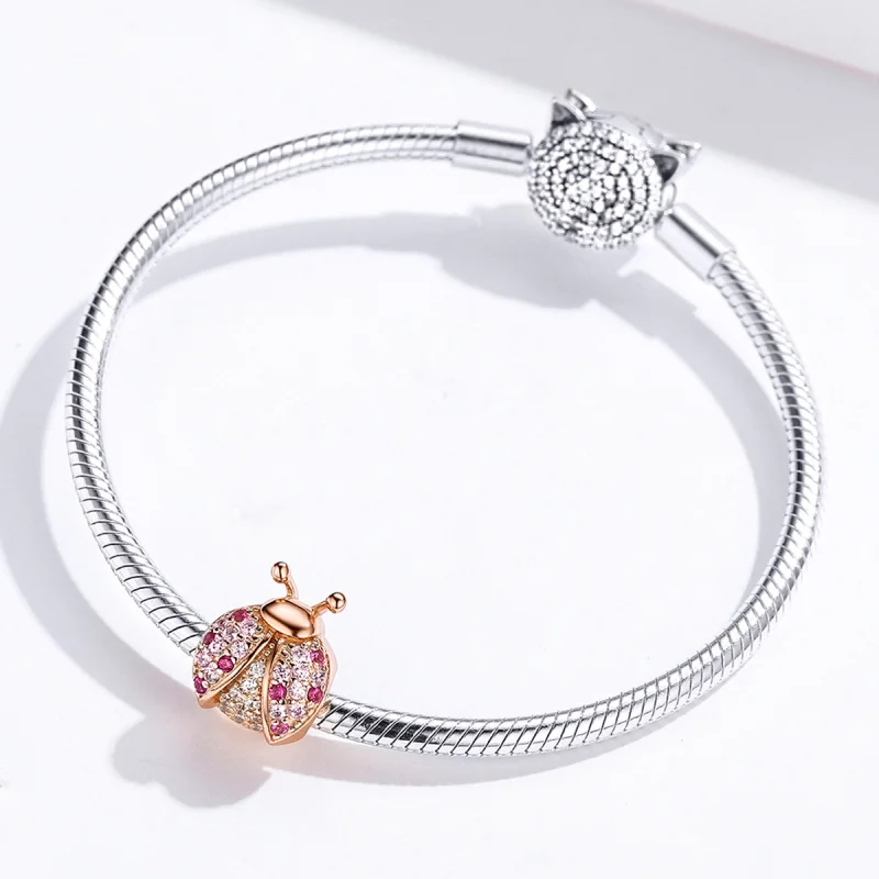 (Bild für) Roségoldener Marienkäfer-Charm im Pandora-Stil - SCC1120-C - Ansicht 5