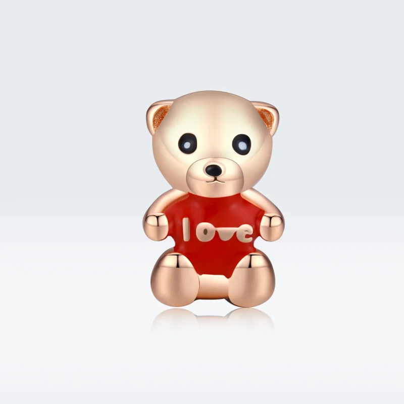 (Bild für) Roségoldener Teddybär-Charm im Pandora-Stil - BSC228 - Ansicht 5