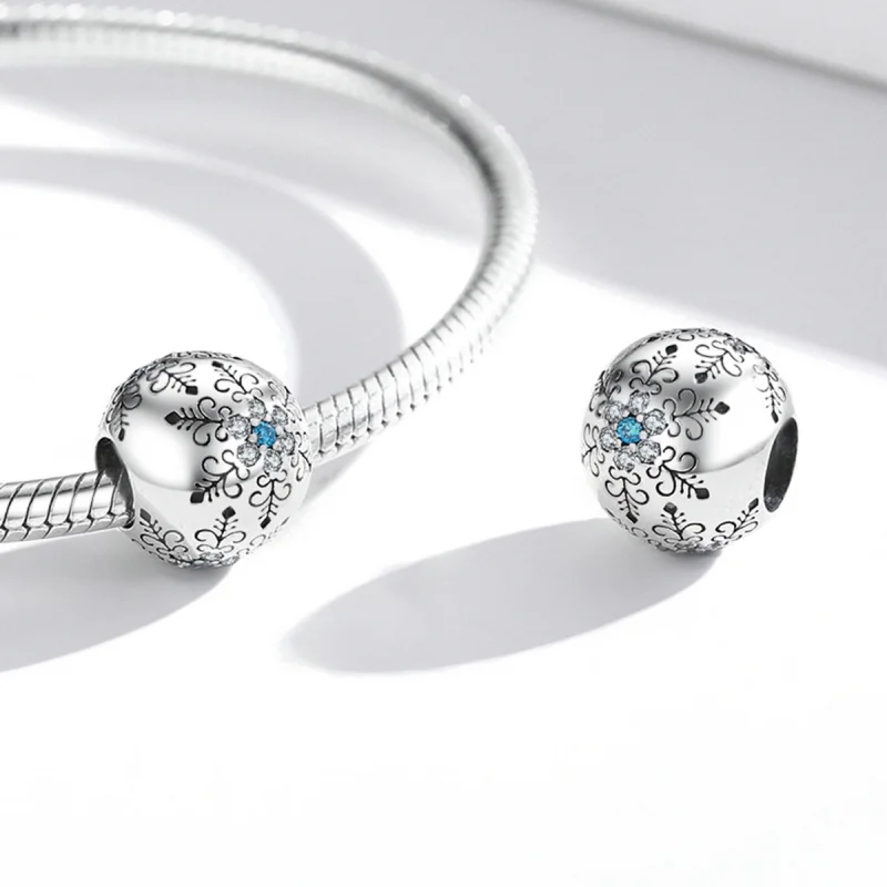 (Bild für) Schneeflocken-Charm im Pandora-Stil - BSC513 - Ansicht 4