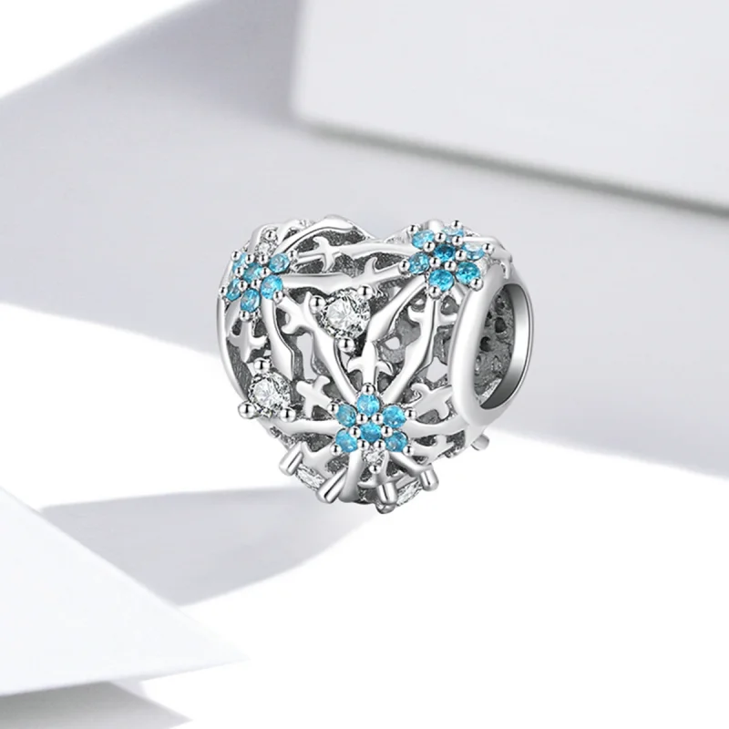 (Bild für) Schneeflocken-Herz-Charm im Pandora-Stil - BSC530 - Ansicht 2
