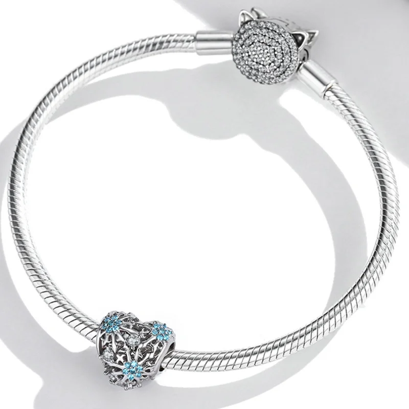 (Bild für) Schneeflocken-Herz-Charm im Pandora-Stil - BSC530 - Ansicht 3