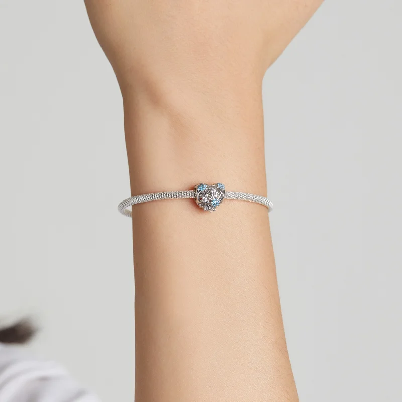 (Bild für) Schneeflocken-Herz-Charm im Pandora-Stil - BSC530 - Ansicht 5
