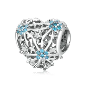 (Bild für) Schneeflocken-Herz-Charm im Pandora-Stil - BSC530