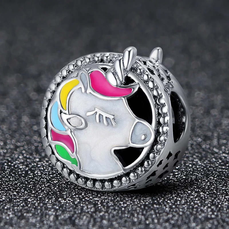 (Bild für) Schöner Einhorn-Charm im Pandora-Stil aus Silber - SCC362 - Ansicht 2