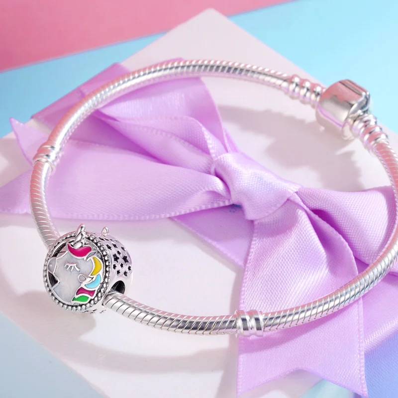 (Bild für) Schöner Einhorn-Charm im Pandora-Stil aus Silber - SCC362 - Ansicht 5