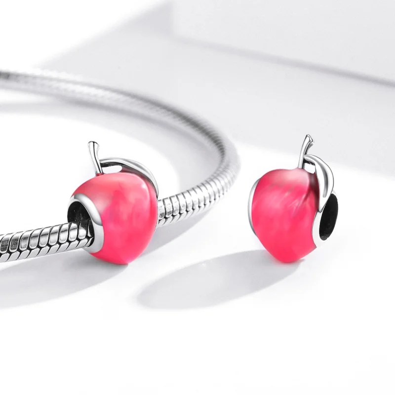 (Bild für) Schöner Pfirsich-Charm im Pandora-Stil aus Silber - SCC1834 - Ansicht 4