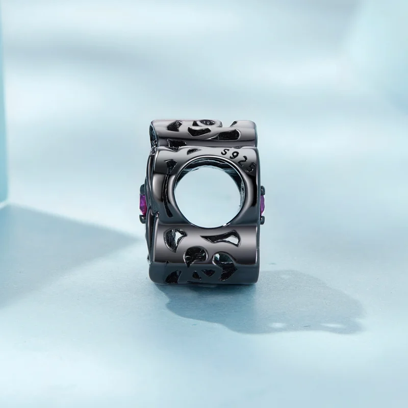 (Bild für) Schwarzer Rosen-Charm im Pandora-Stil - SCC2380 - Ansicht 3