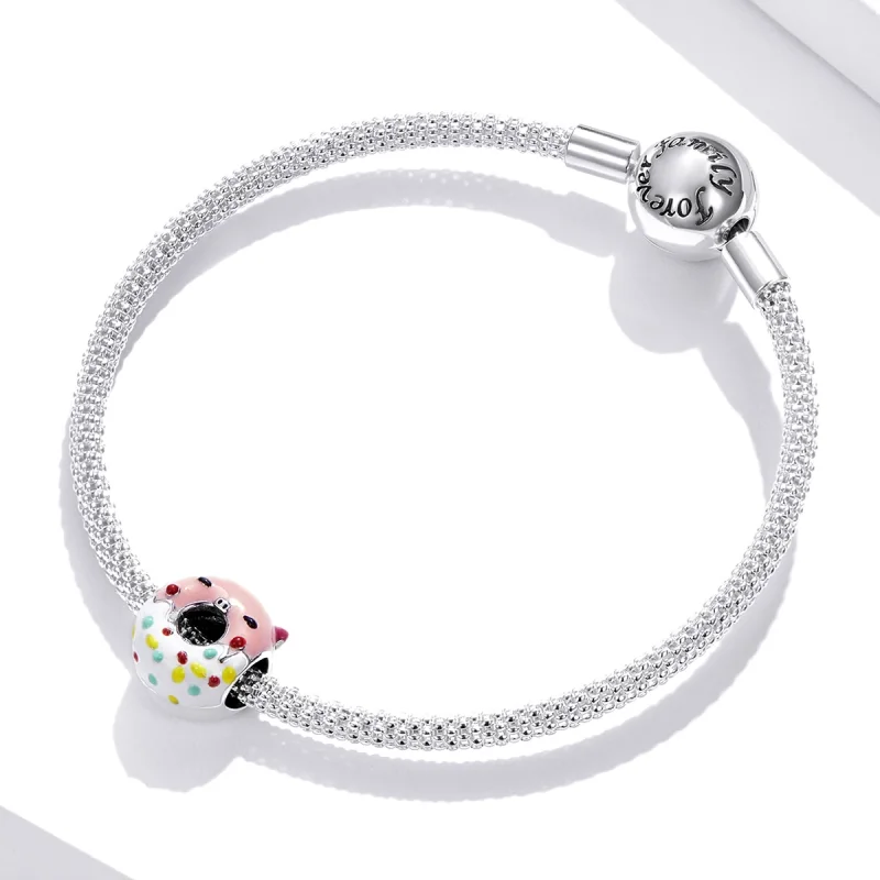 (Bild für) Schweinchen-Donuts-Charm im Pandora-Stil - SCC1879 - Ansicht 3