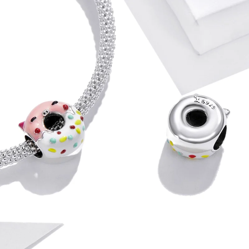 (Bild für) Schweinchen-Donuts-Charm im Pandora-Stil - SCC1879 - Ansicht 4