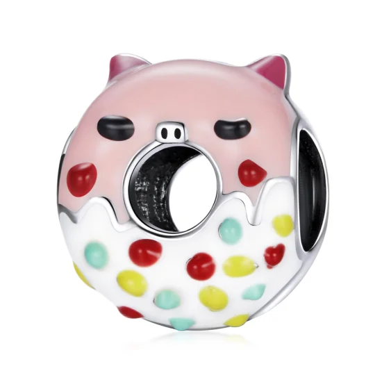 (Bild für) Schweinchen-Donuts-Charm im Pandora-Stil - SCC1879